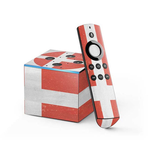 Denmark Flag Distressed Fire TV Cube Skin